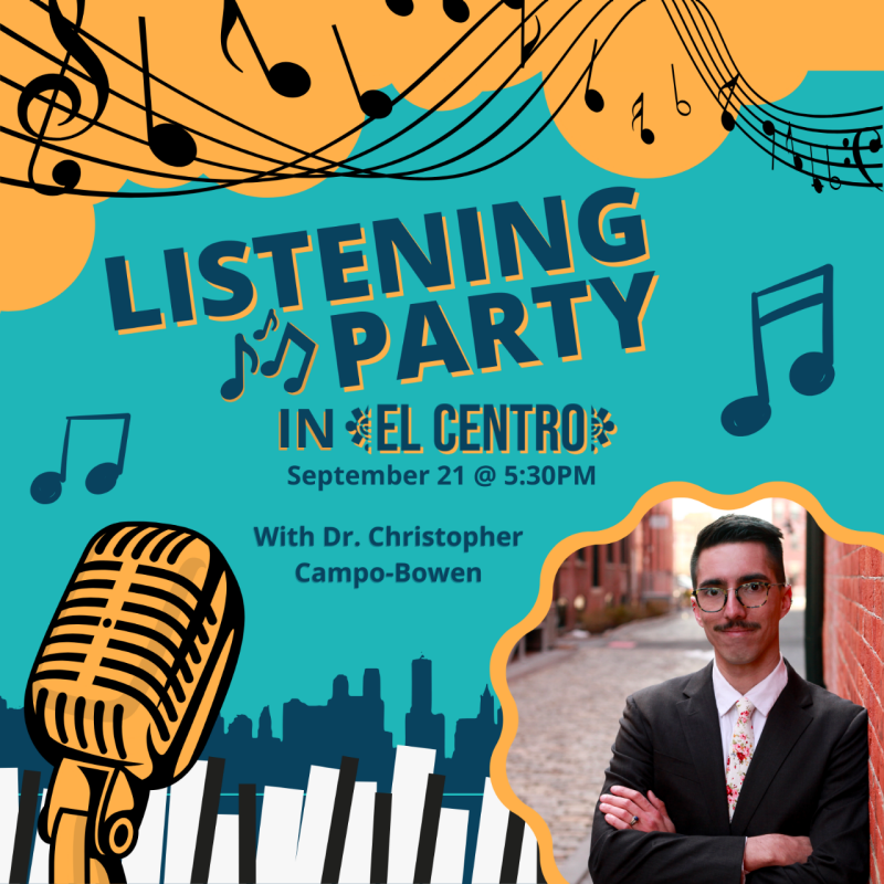 listening party in El Centro with Dr Christopher Camp-Bowen