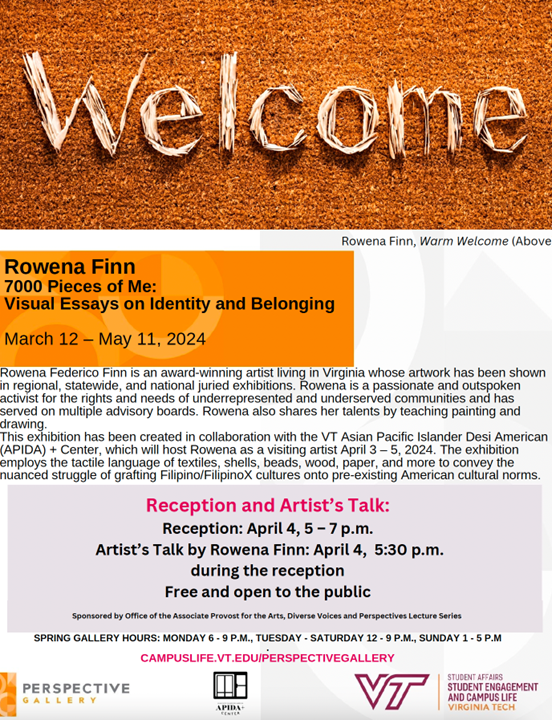 APIDA Heritage Month Presents: Rowena Finn – Reception and Artist’s Talk in collaboration with Perspectives Gallery