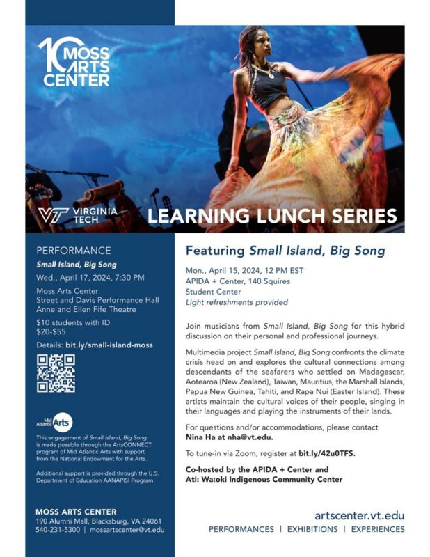 APIDA Heritage Month Presents: Learning Lunch featuring Small Island, Big Song Date: Monday, April 15, 2024