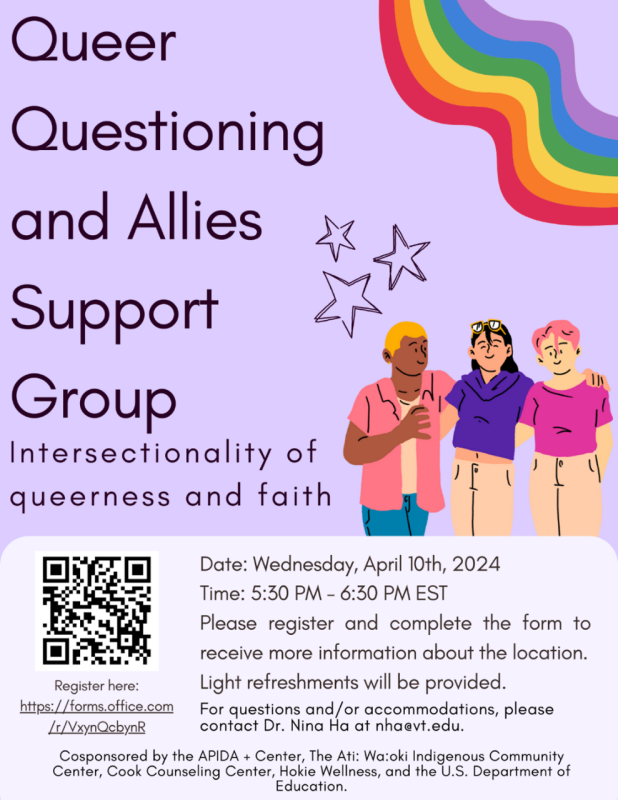 APIDA Heritage Month Presents: APIDA and Indigenous Queer, Questioning, and Allies Support Group Date: Wednesday, April 10, 2024