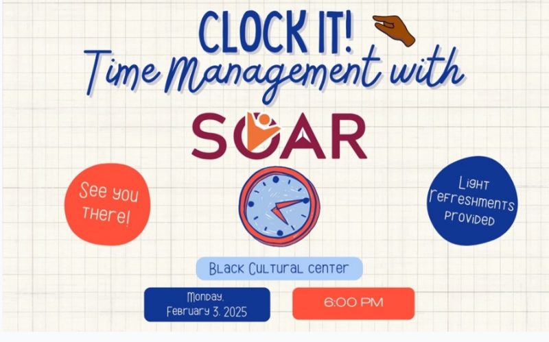 Time Management with SOAR Flyer for Time Management with SOAR event - February 3