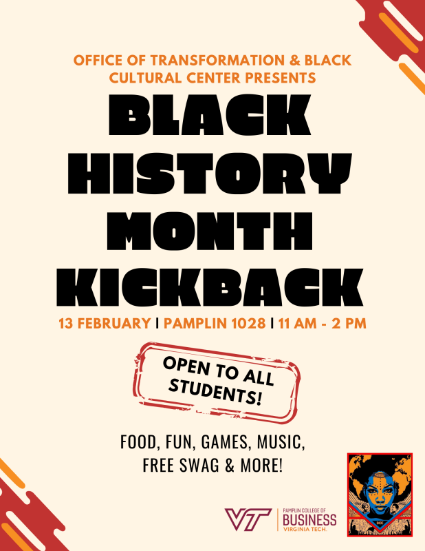 Black History Month Kickback Flyer for Black History Month Kickback - Februrary 13