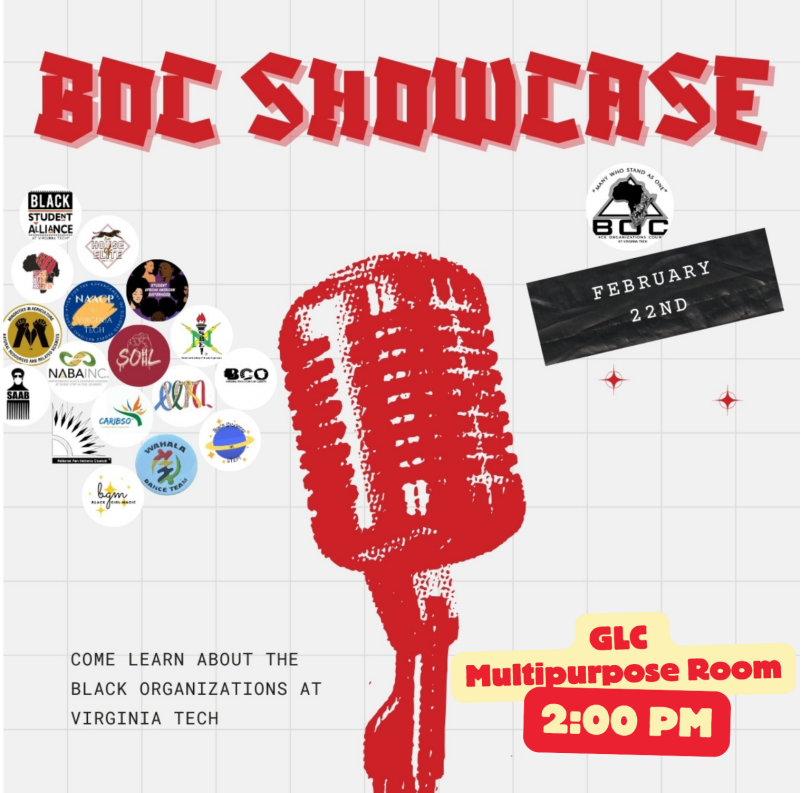Black Organizations Council Showcase Flyer for Black Organizations Council Showcase - February 22