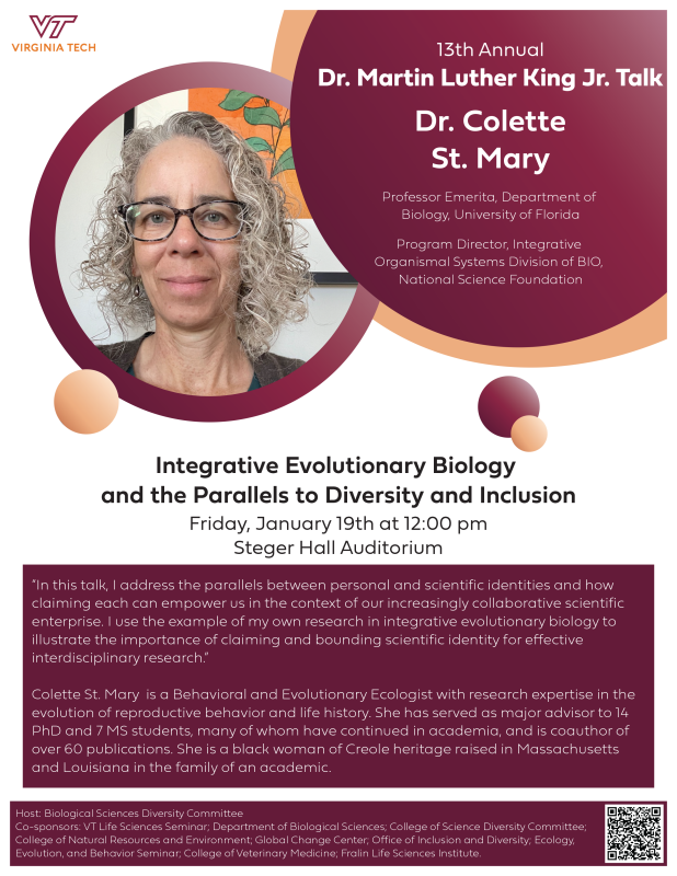 Flyer for Integrative Evolutionary Biology and the Parallels to Diversity and Inclusion discussion.