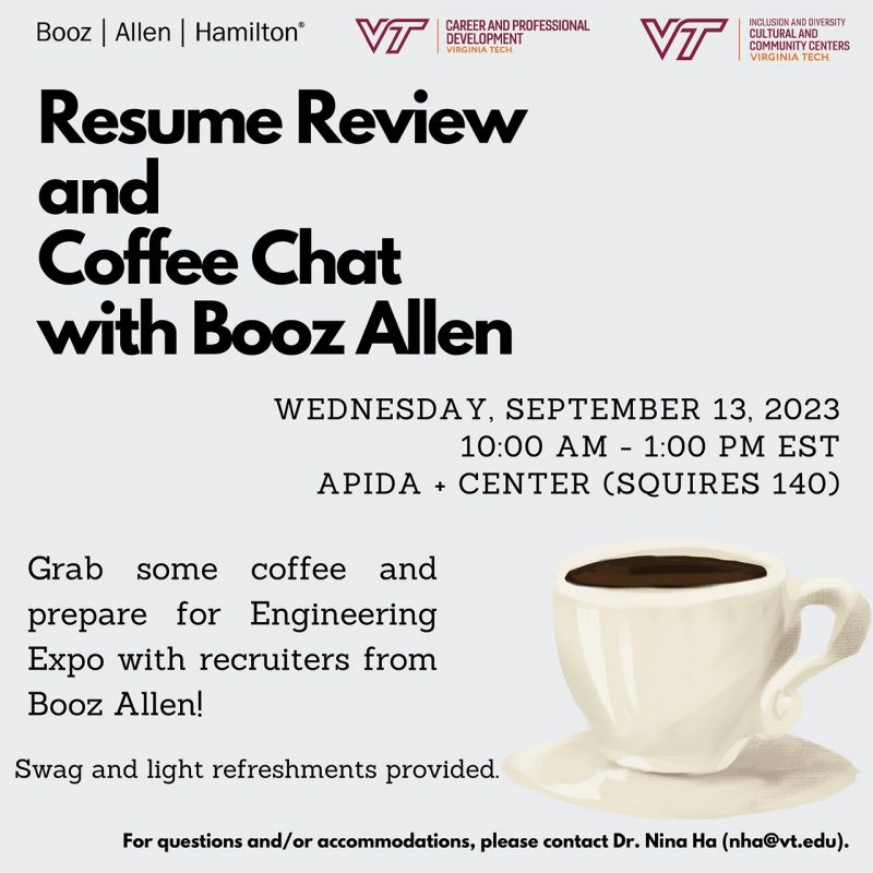 Resume Review and Coffee Chat with Booz Allen