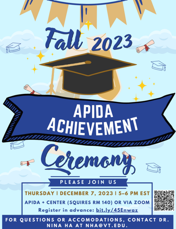 APIDA Achievement Ceremony December 7 from 5-6pm
