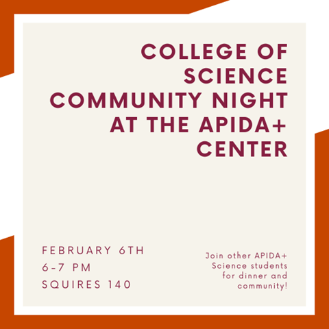 College of Science Community Night February 6 from 6-7pm