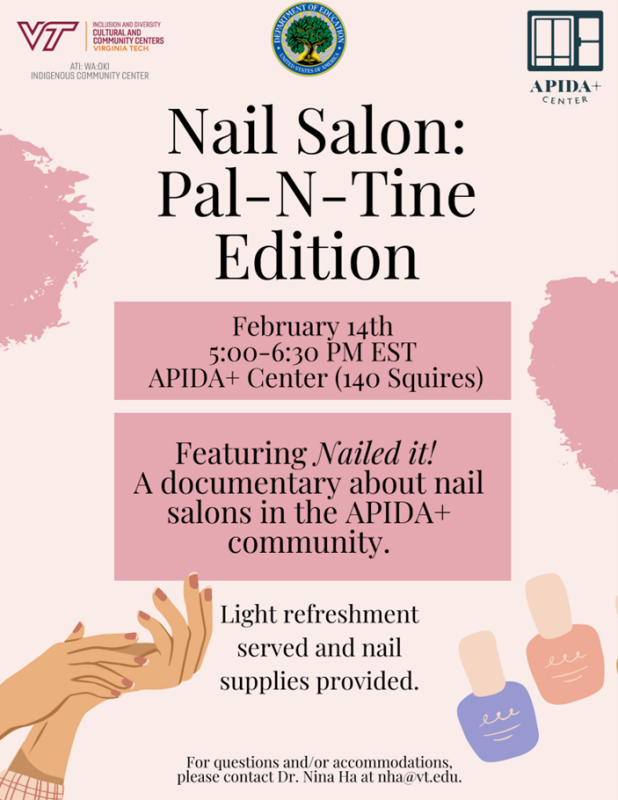 Nail Salon: Pal-N-Tine Edition on February 14 from 5pm-6:30pm