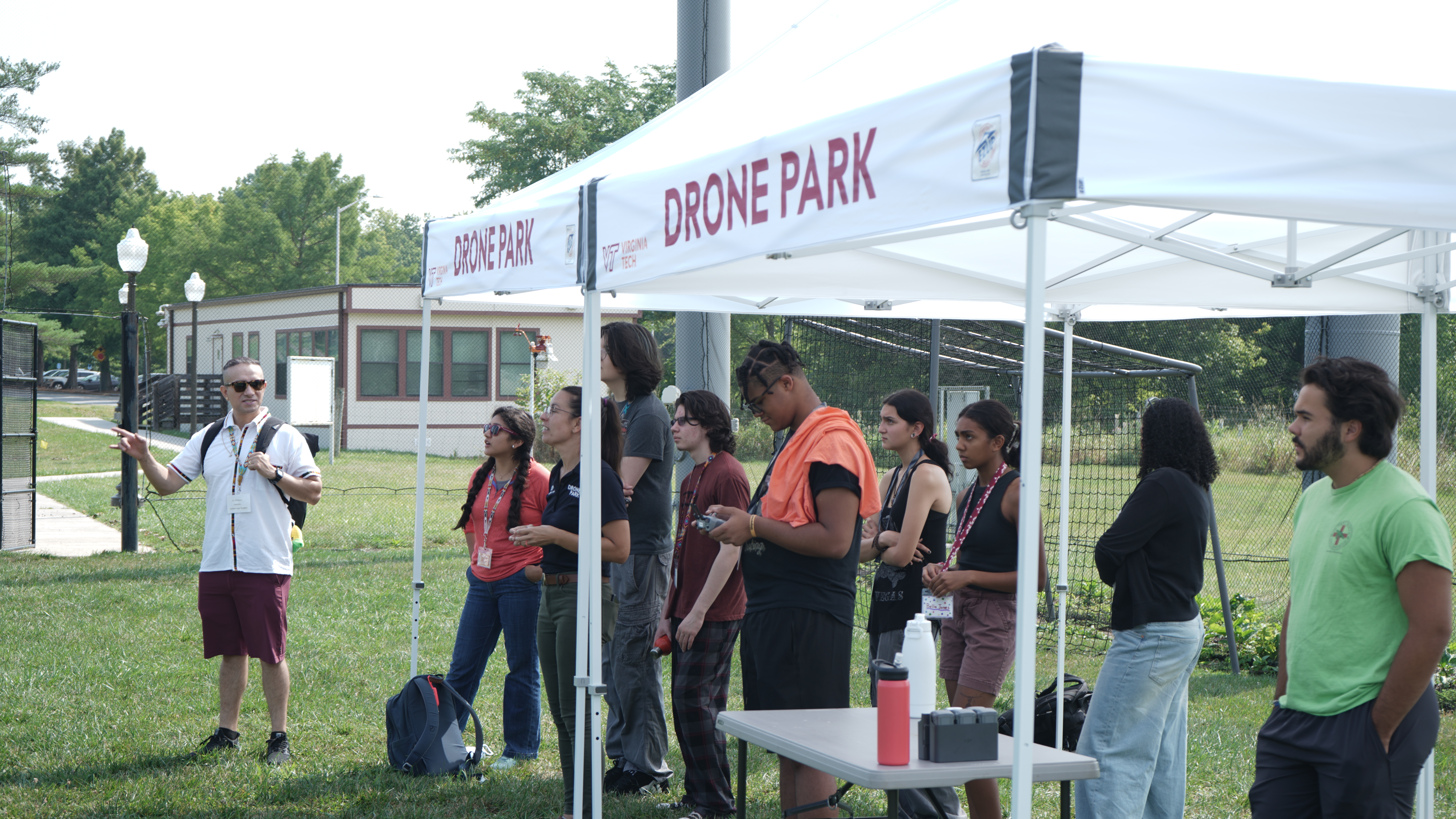 Student Flying Drones 